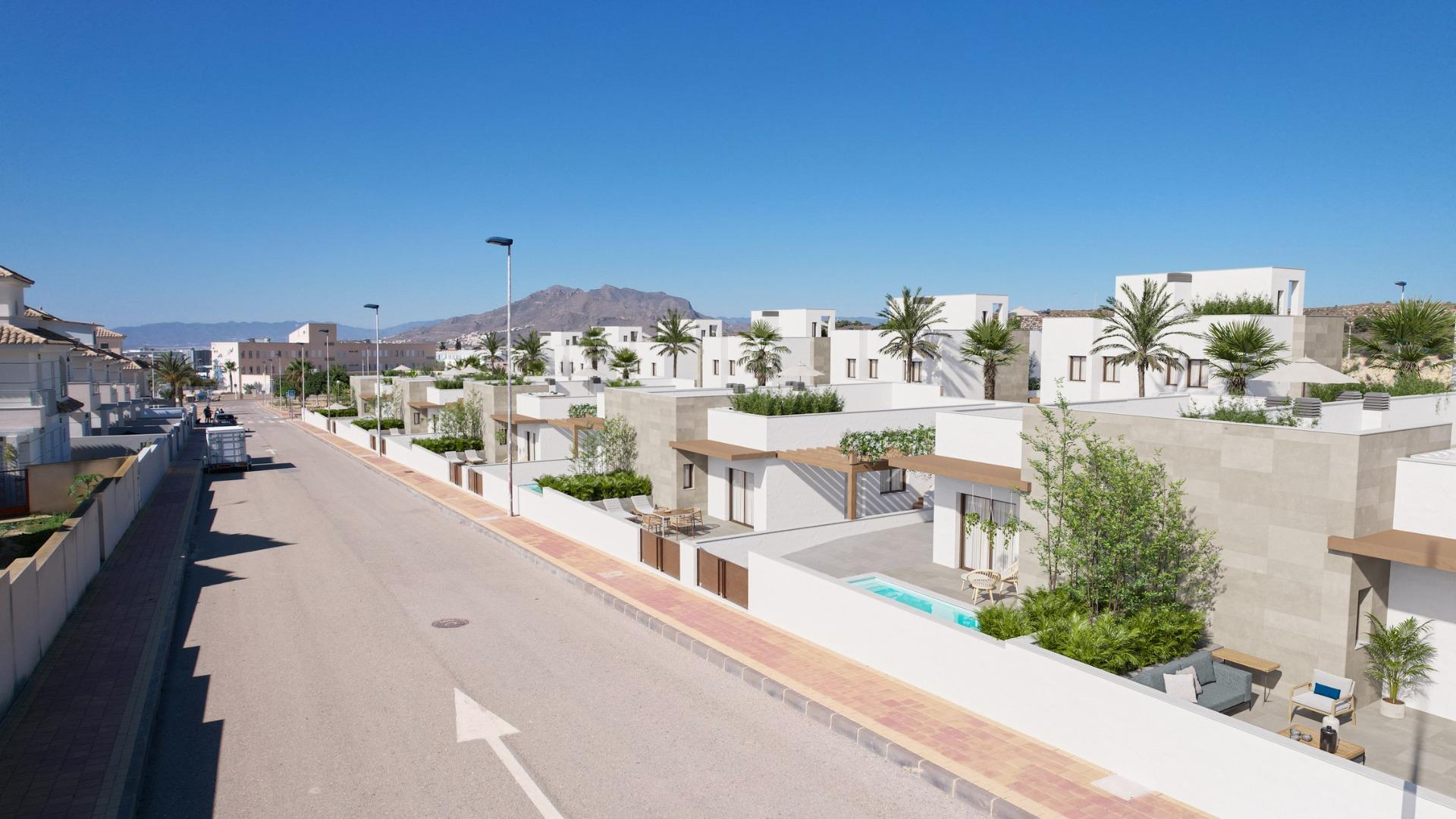 Villas pareadas de nueva construcción en Puerto de Mazarrón, cerca de la playa