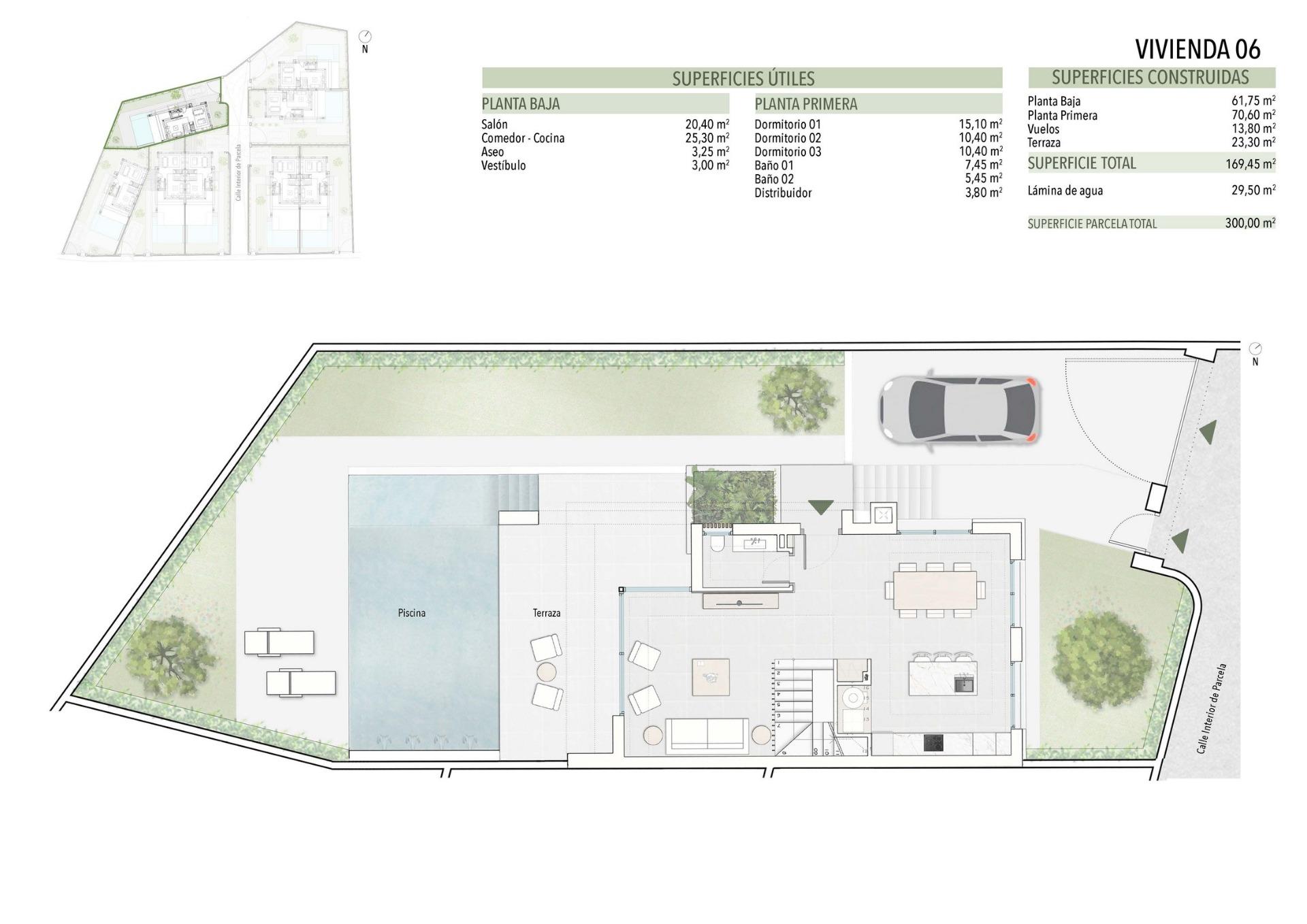Modernas villas adosadas con piscina privada en Las Filipinas-Orihuela Costa