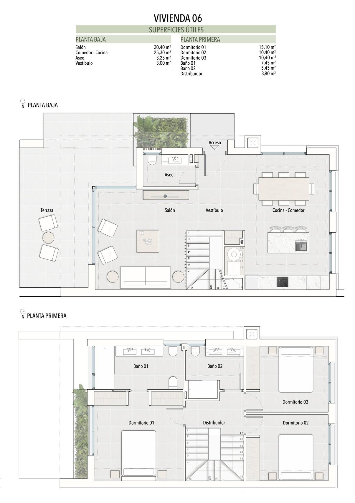 Modernas villas adosadas con piscina privada en Las Filipinas-Orihuela Costa