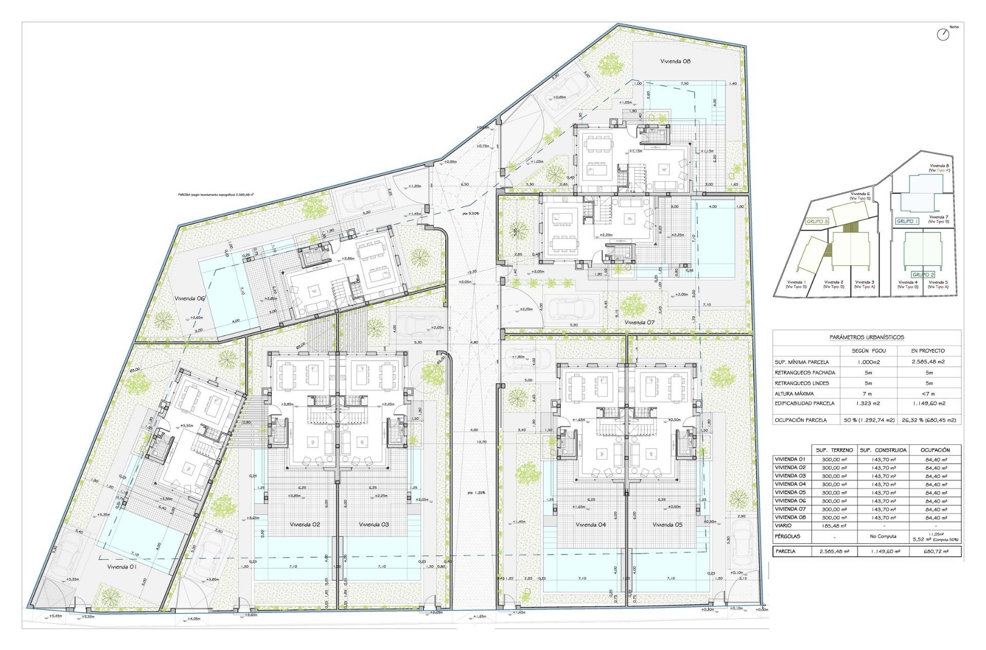 Modernas villas adosadas con piscina privada en Las Filipinas-Orihuela Costa