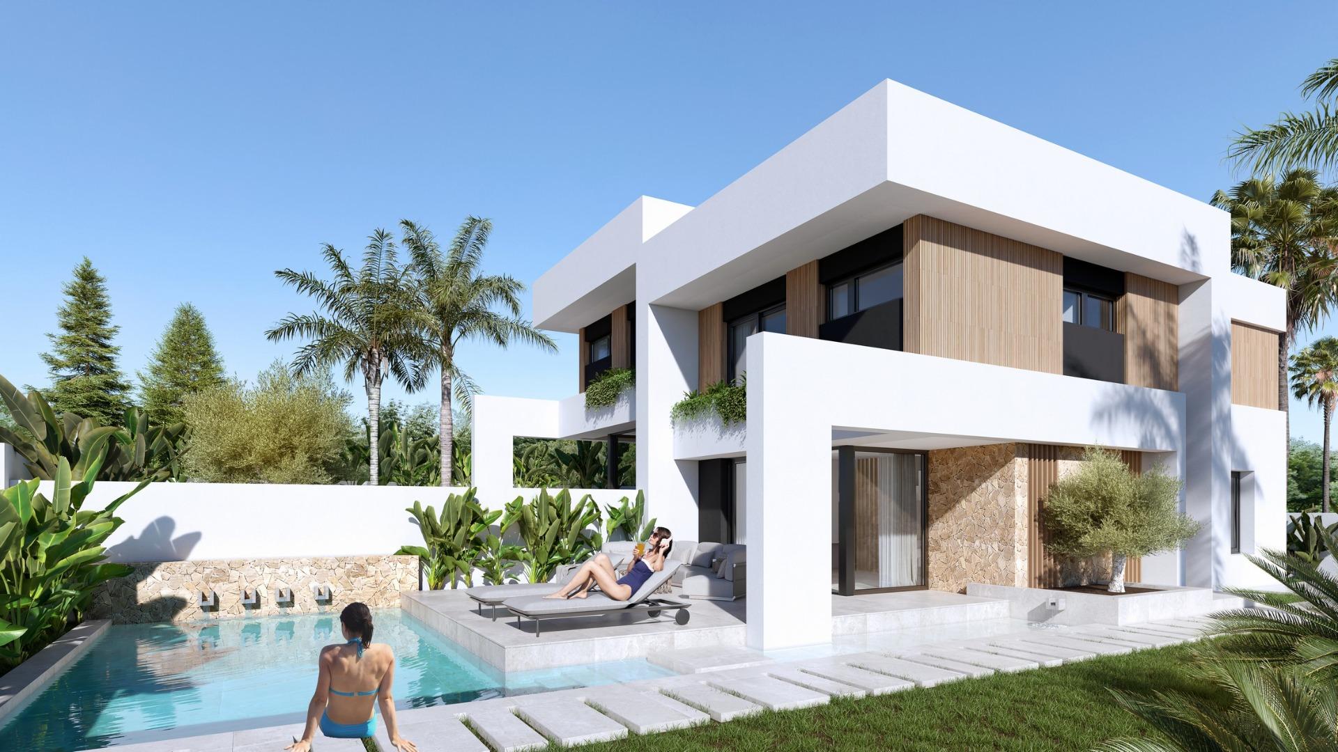 Modernas villas adosadas con piscina privada en Las Filipinas-Orihuela Costa