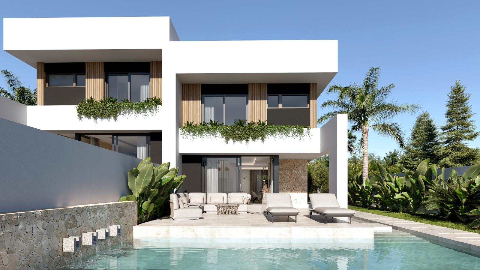 Modernas villas adosadas con piscina privada en Las Filipinas-Orihuela Costa