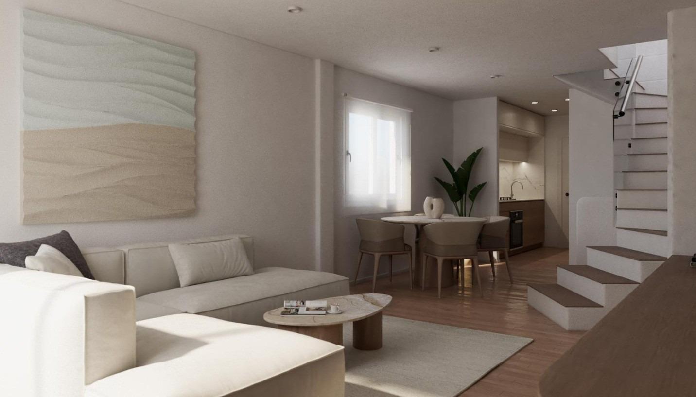 Casas adosadas de nueva construcción con vistas al mar en Portman, Murcia