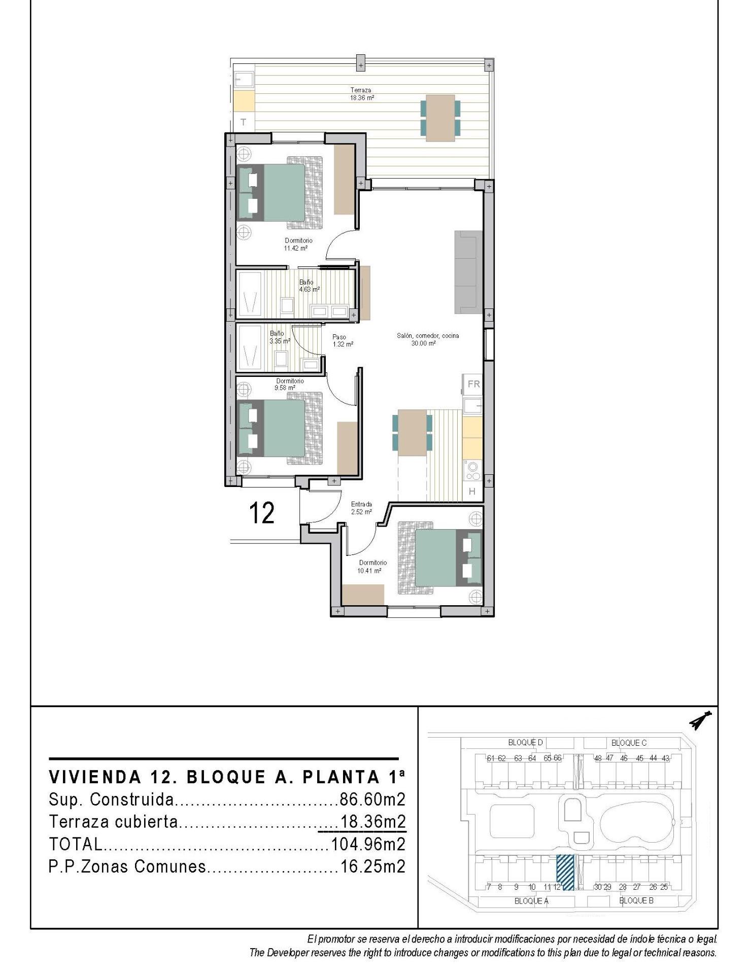 Modernos apartamentos de nueva construcción en San Cayetano, Torrepacheco, Murcia