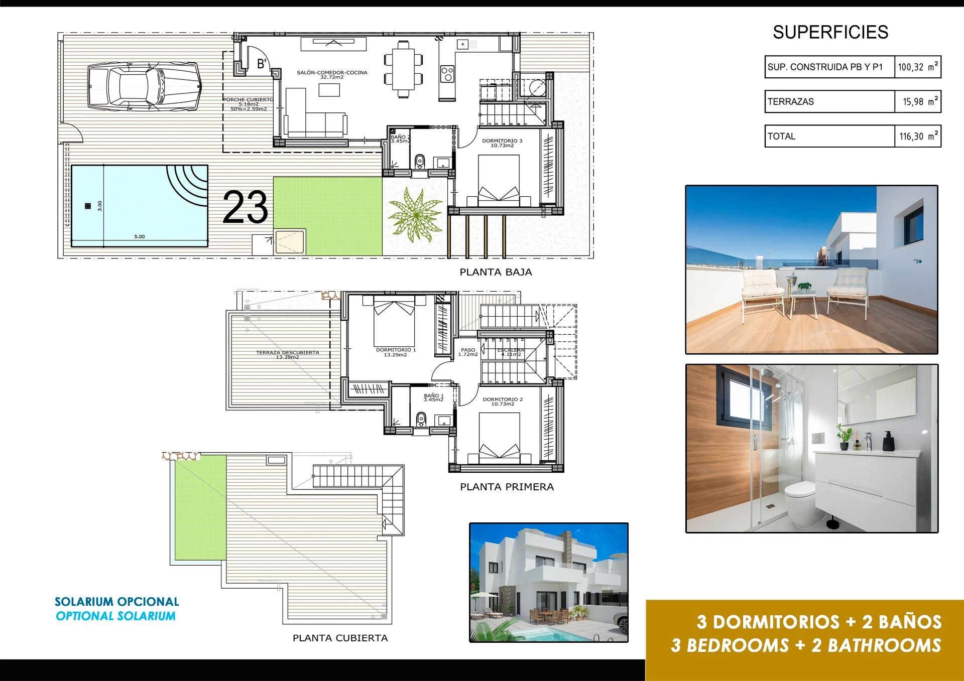 Villas adosadas de lujo de nueva construcción en Vistabella Golf Resort