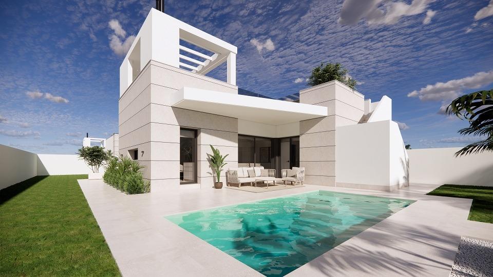 Villas de nueva construcción con piscina privada y solárium en San Luis, Torrevieja