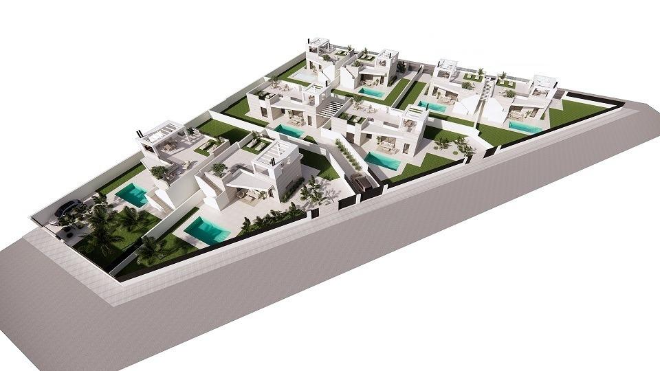 Villas de nueva construcción con piscina privada y solárium en San Luis, Torrevieja