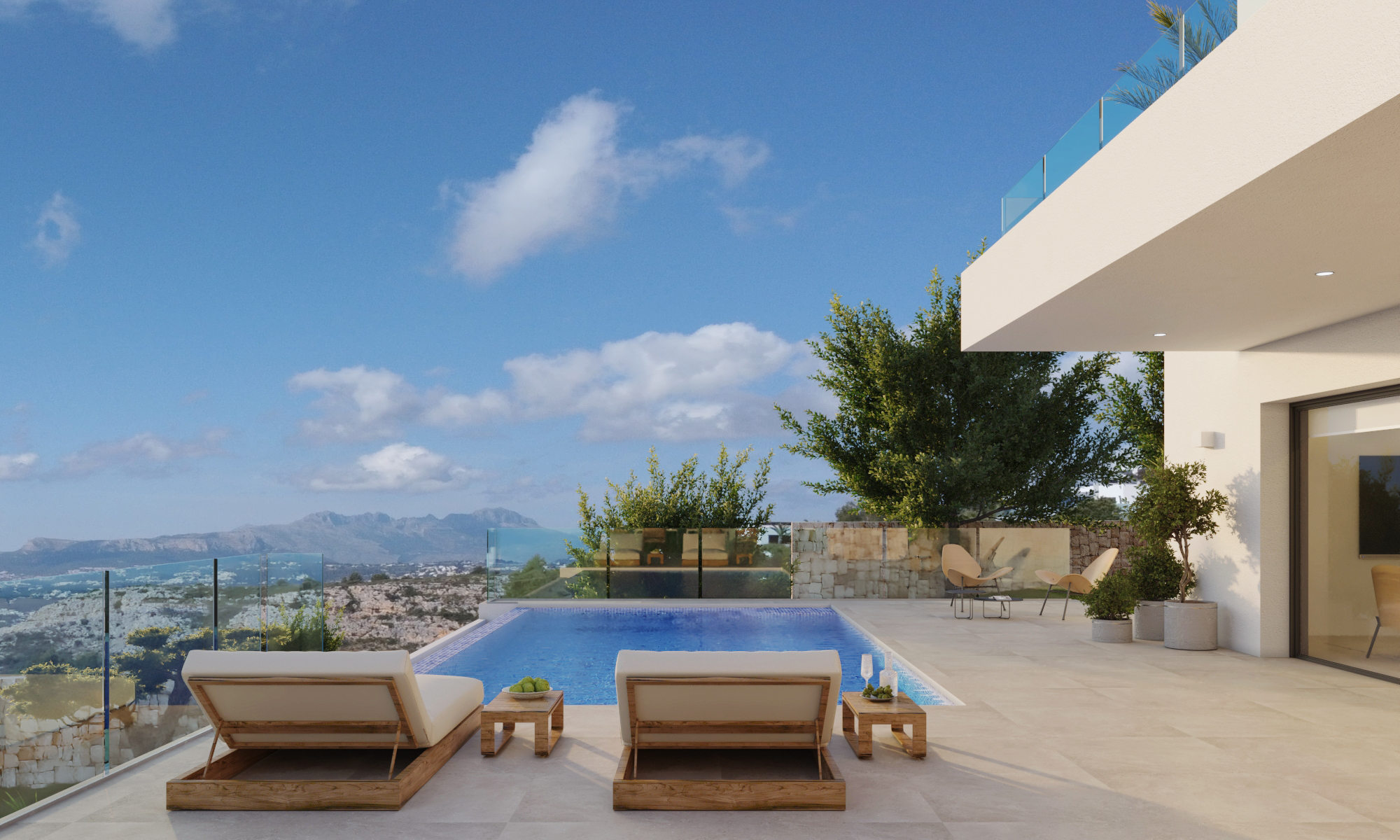 Villa de arquitectura contemporánea con vistas al mar