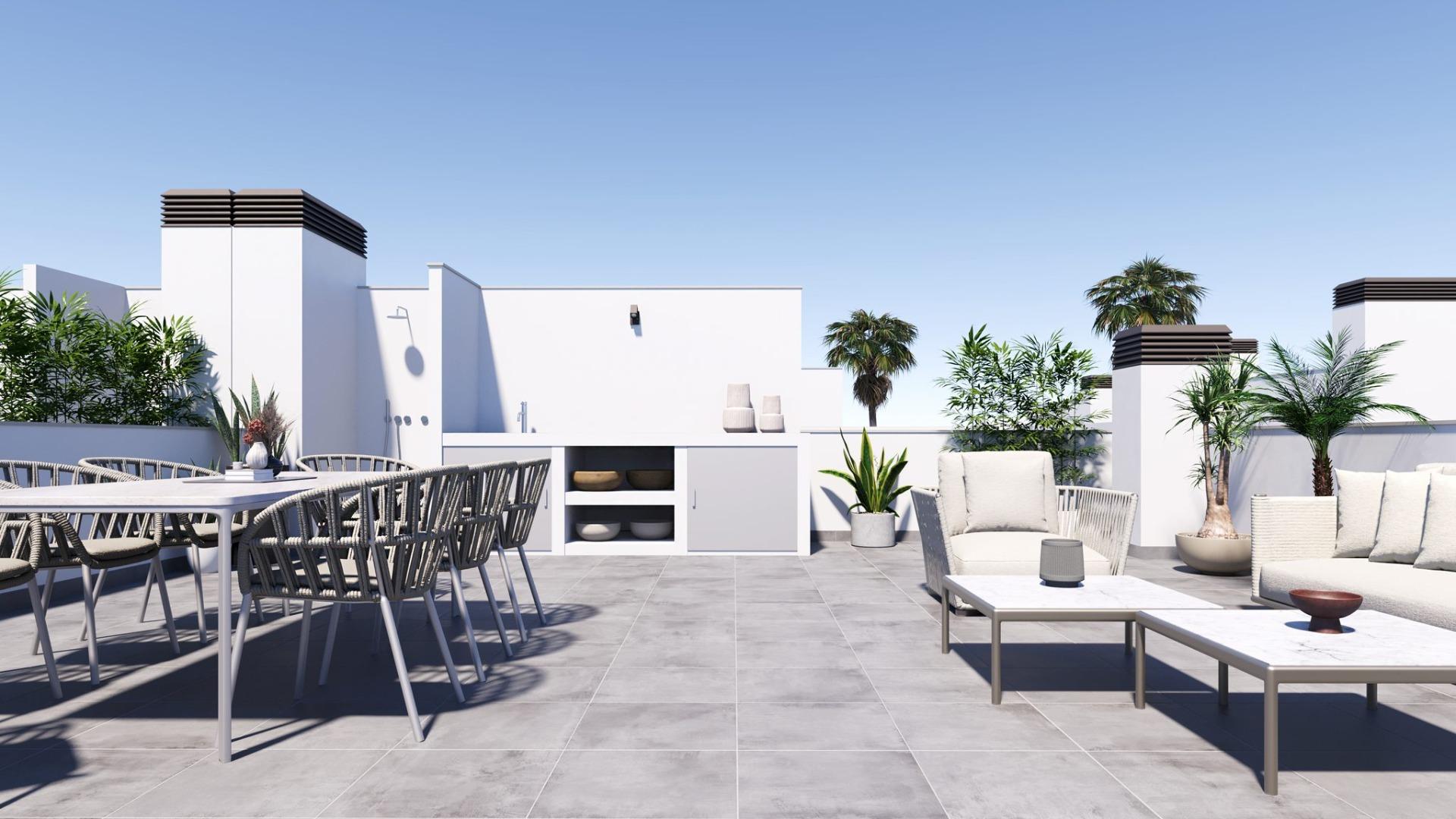 Modernas casas adosadas y pareadas de nueva construcción con piscina privada en El Alba Resort-Torre Pacheco