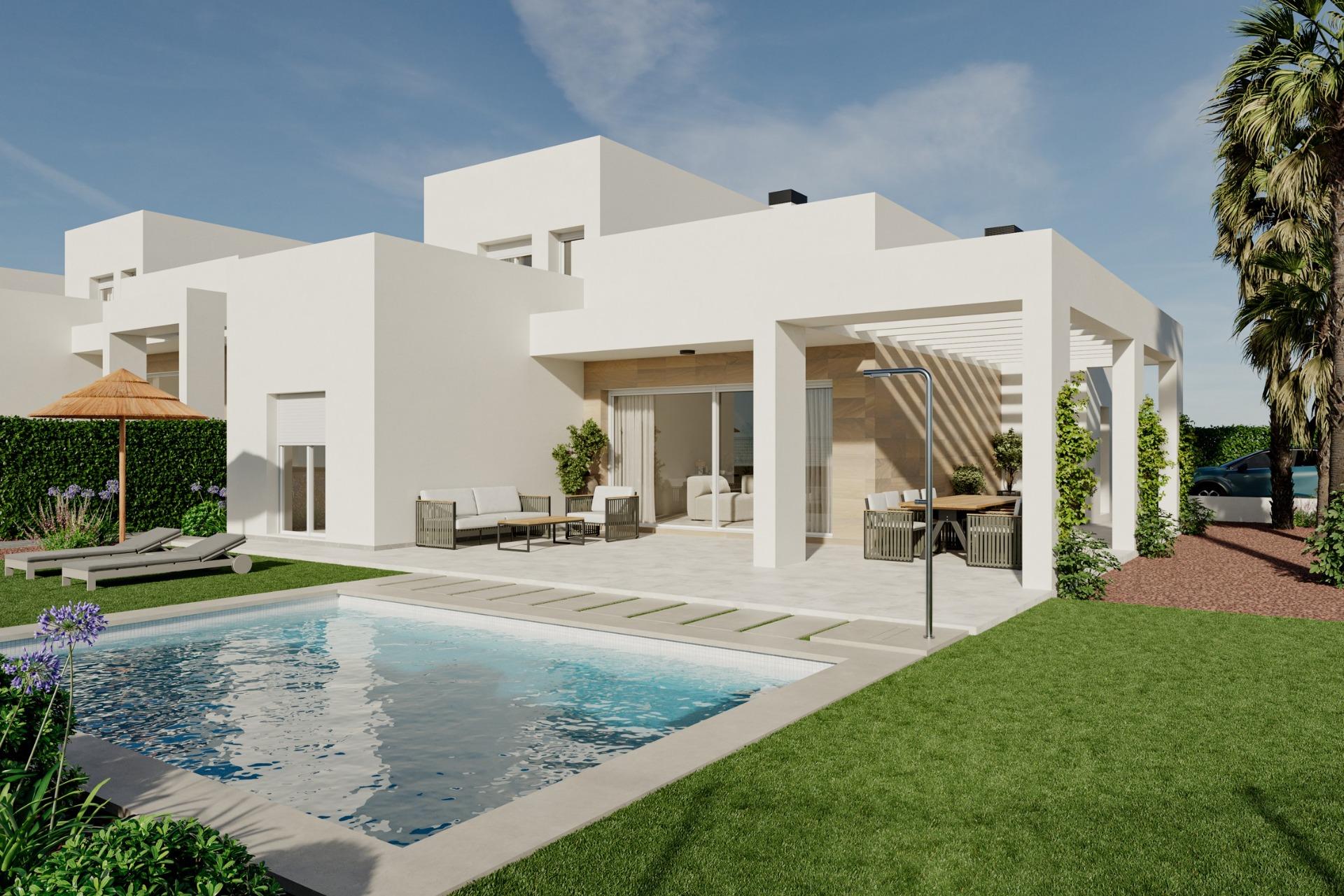 Villas contemporáneas de nueva construcción con piscina privada en La Finca Golf Resort, Algorfa
