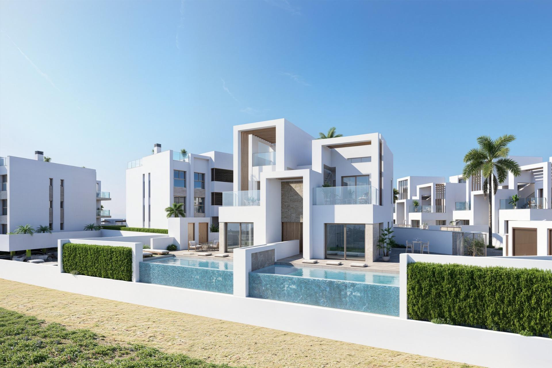 Villas de nueva construcción con piscina privada en Serena Golf-Los Alcázares