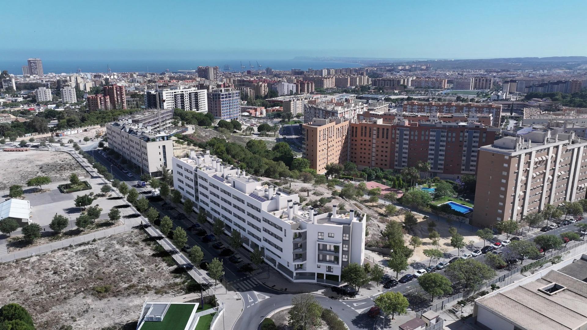 Residencial de nueva construcción en Alicante, con vistas abiertas a la ciudad