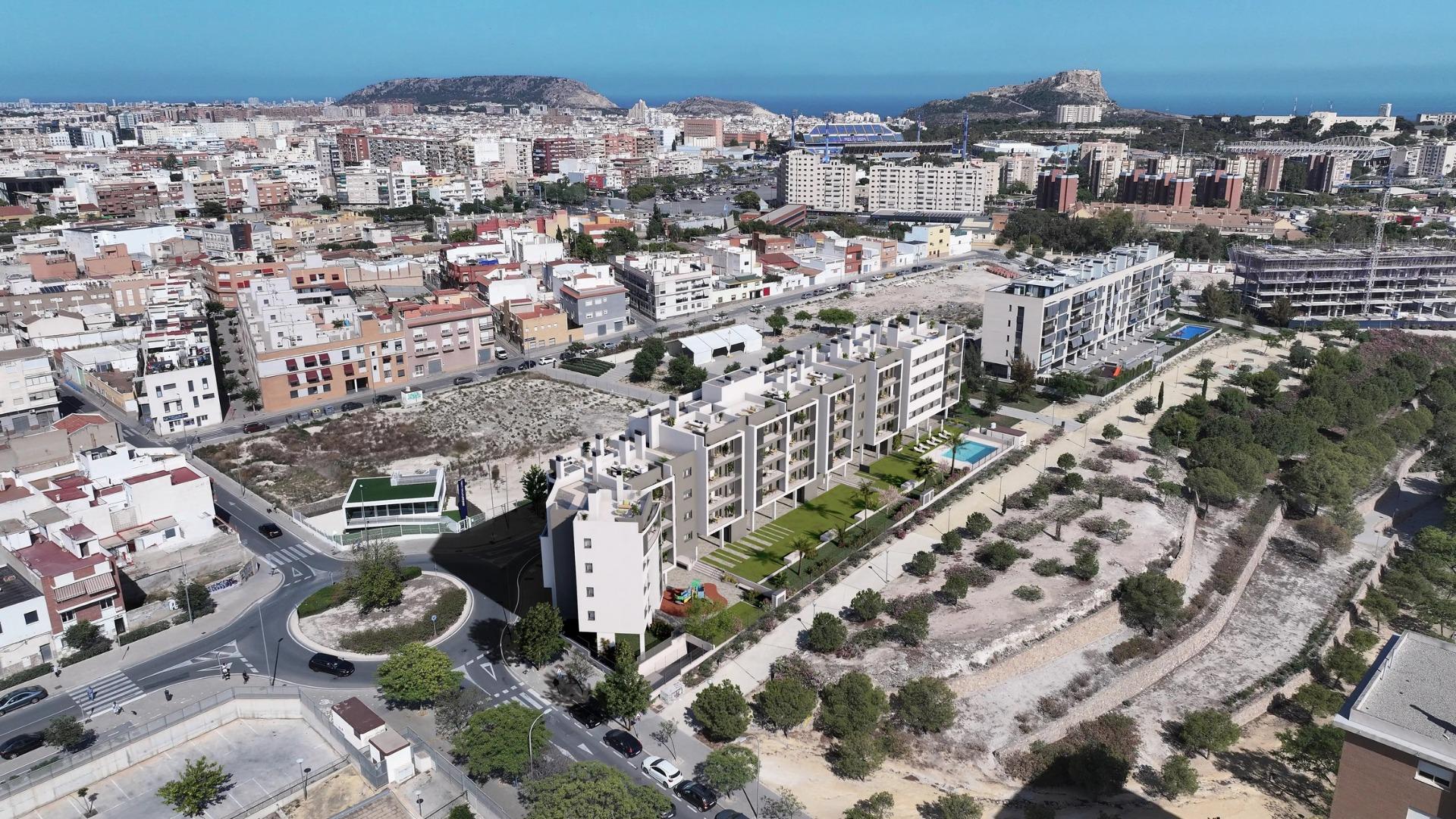 Residencial de nueva construcción en Alicante, con vistas abiertas a la ciudad