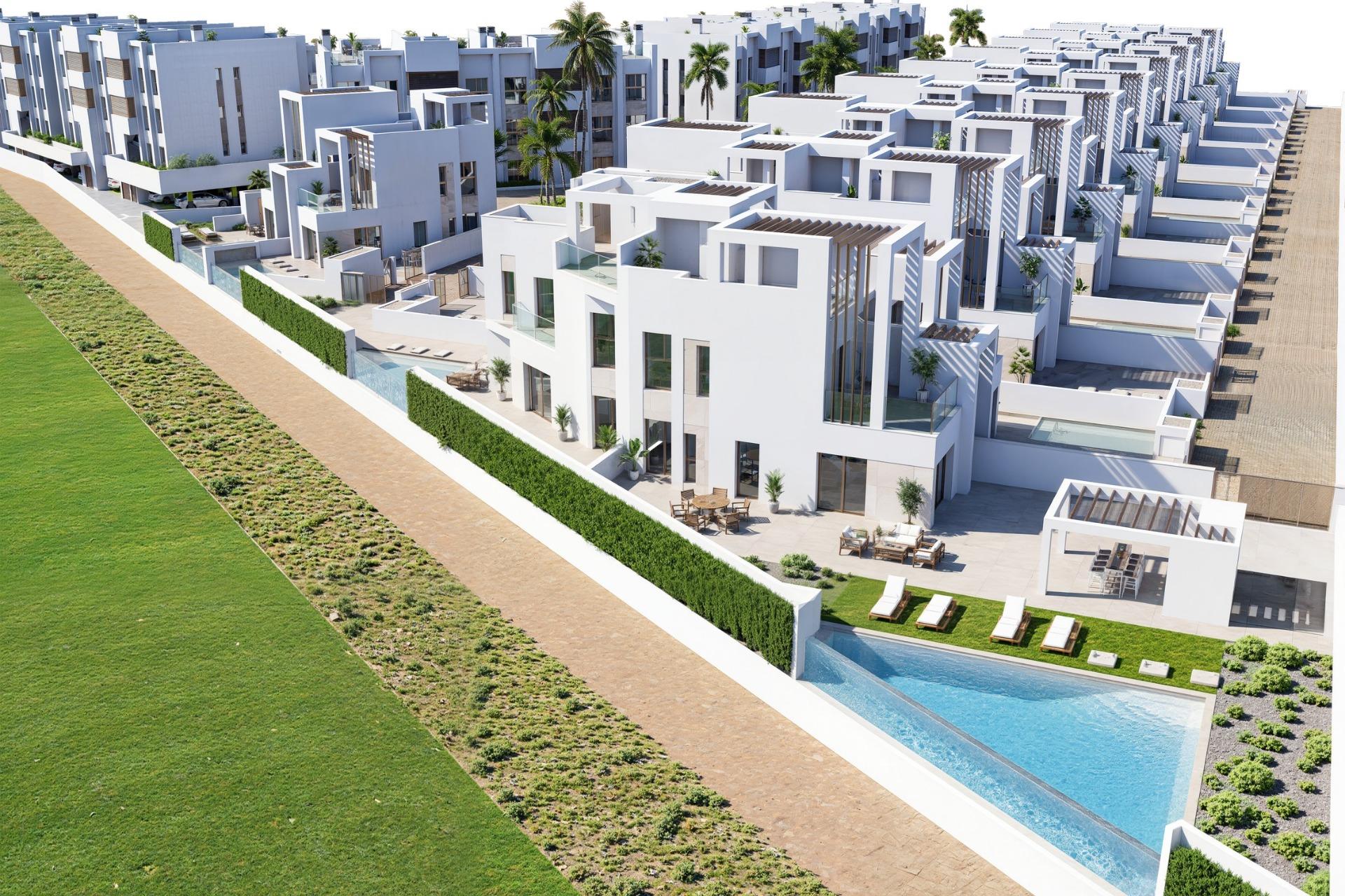Villas de nueva construcción con piscina privada en Serena Golf-Los Alcázares