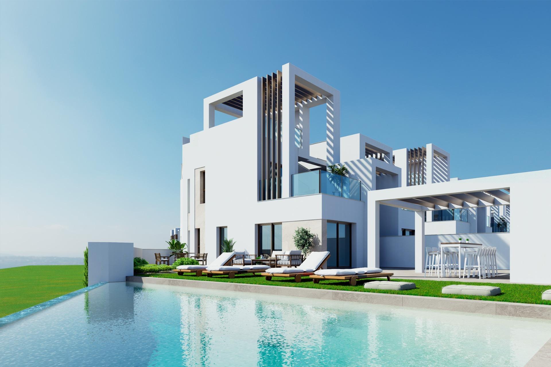 Villas de nueva construcción con piscina privada en Serena Golf-Los Alcázares