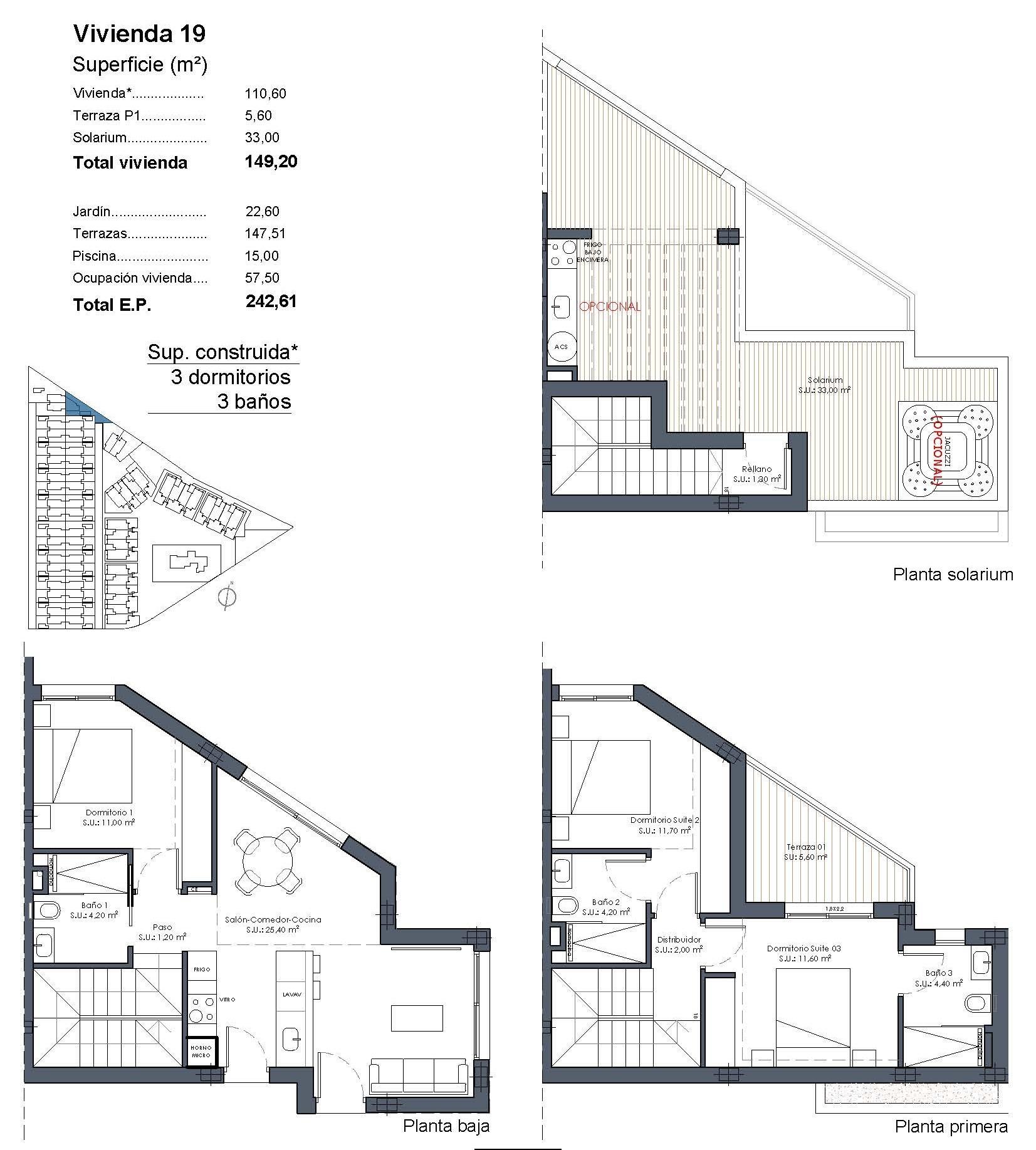 Villas de nueva construcción con piscina privada en Serena Golf-Los Alcázares