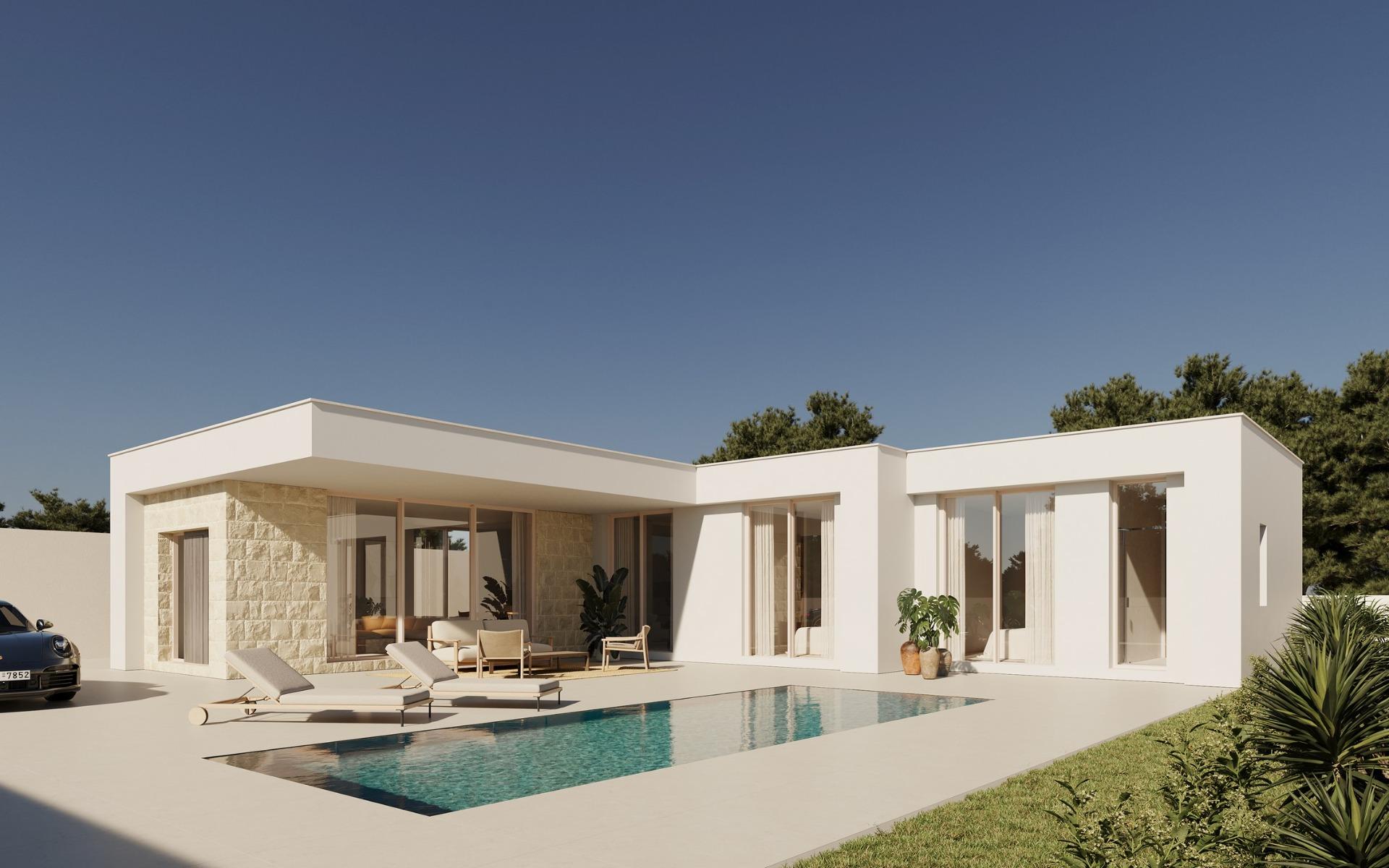 Villas contemporáneas de nueva construcción en Polop Hills con piscina privada