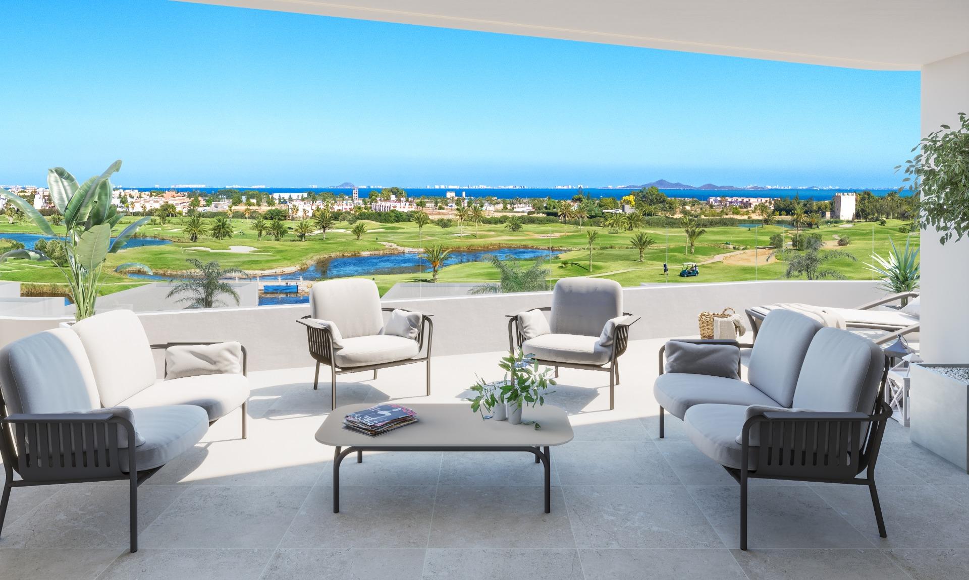 Apartamentos y villas de nueva construcción en primera línea de golf en Los Alcázares, Costa Cálida