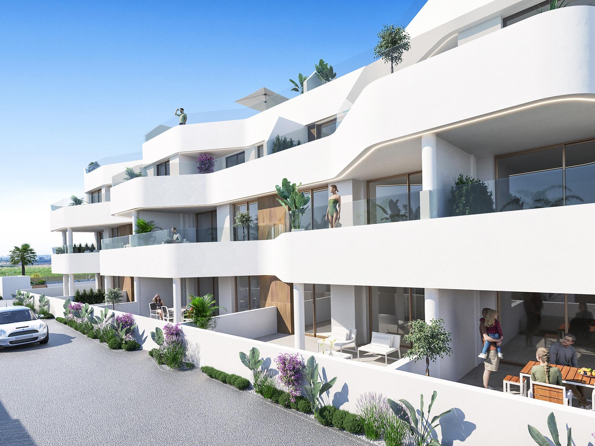 Apartamentos y villas de nueva construcción en primera línea de golf en Los Alcázares, Costa Cálida