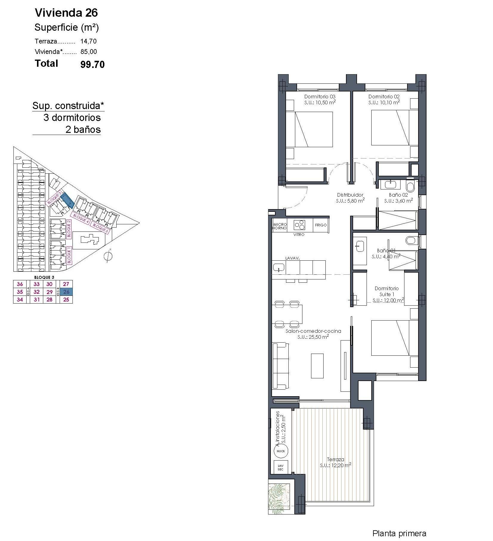 Apartamentos de nueva construcción en La Serena Golf-Los Alcázares, cerca de la playa