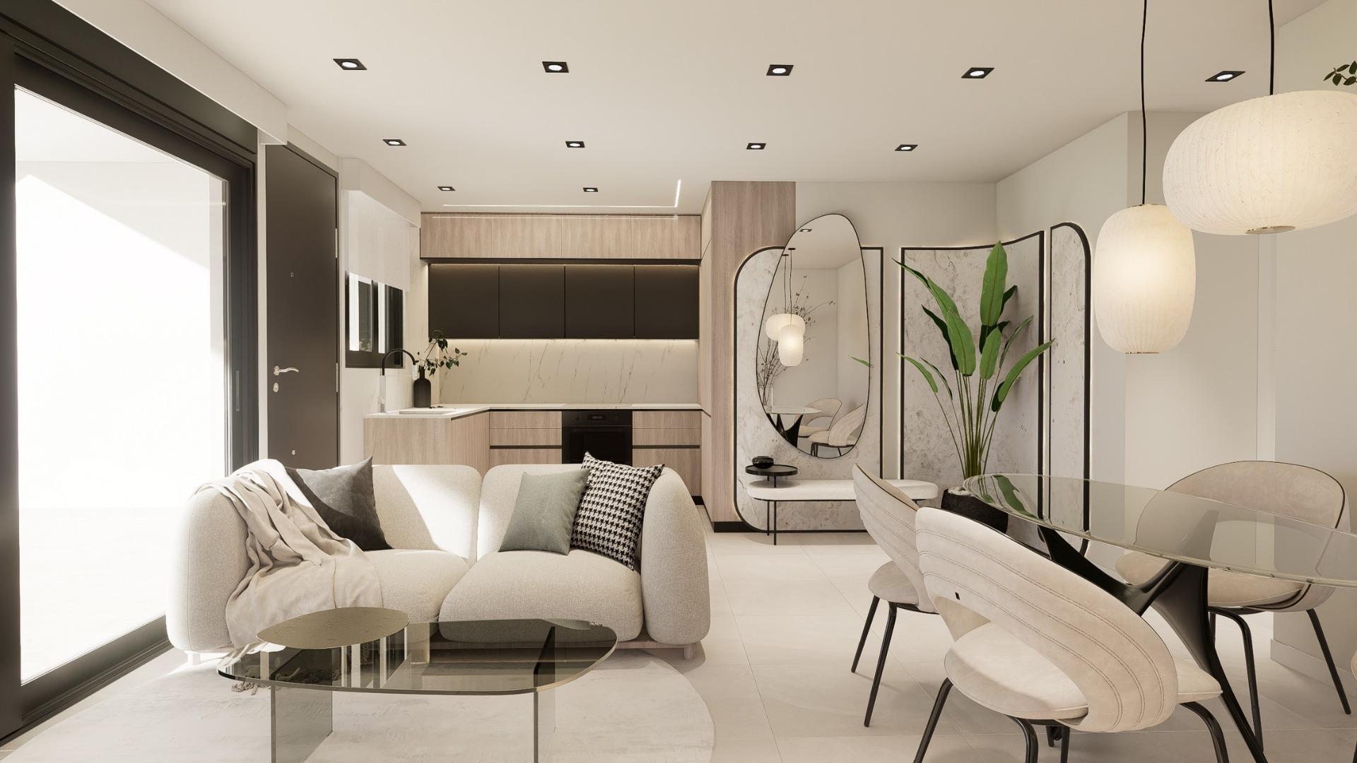 Bungalows de nueva construcción con jardín o solárium cerca de la playa en Pilar de la Horadada