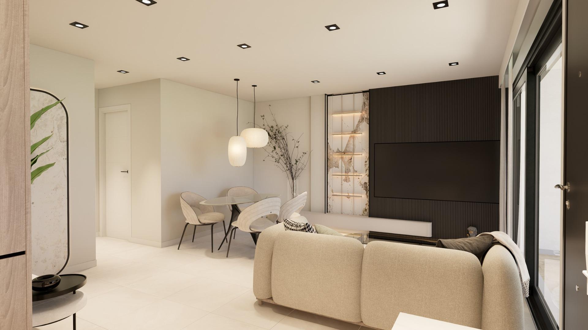 Bungalows de nueva construcción con jardín o solárium cerca de la playa en Pilar de la Horadada