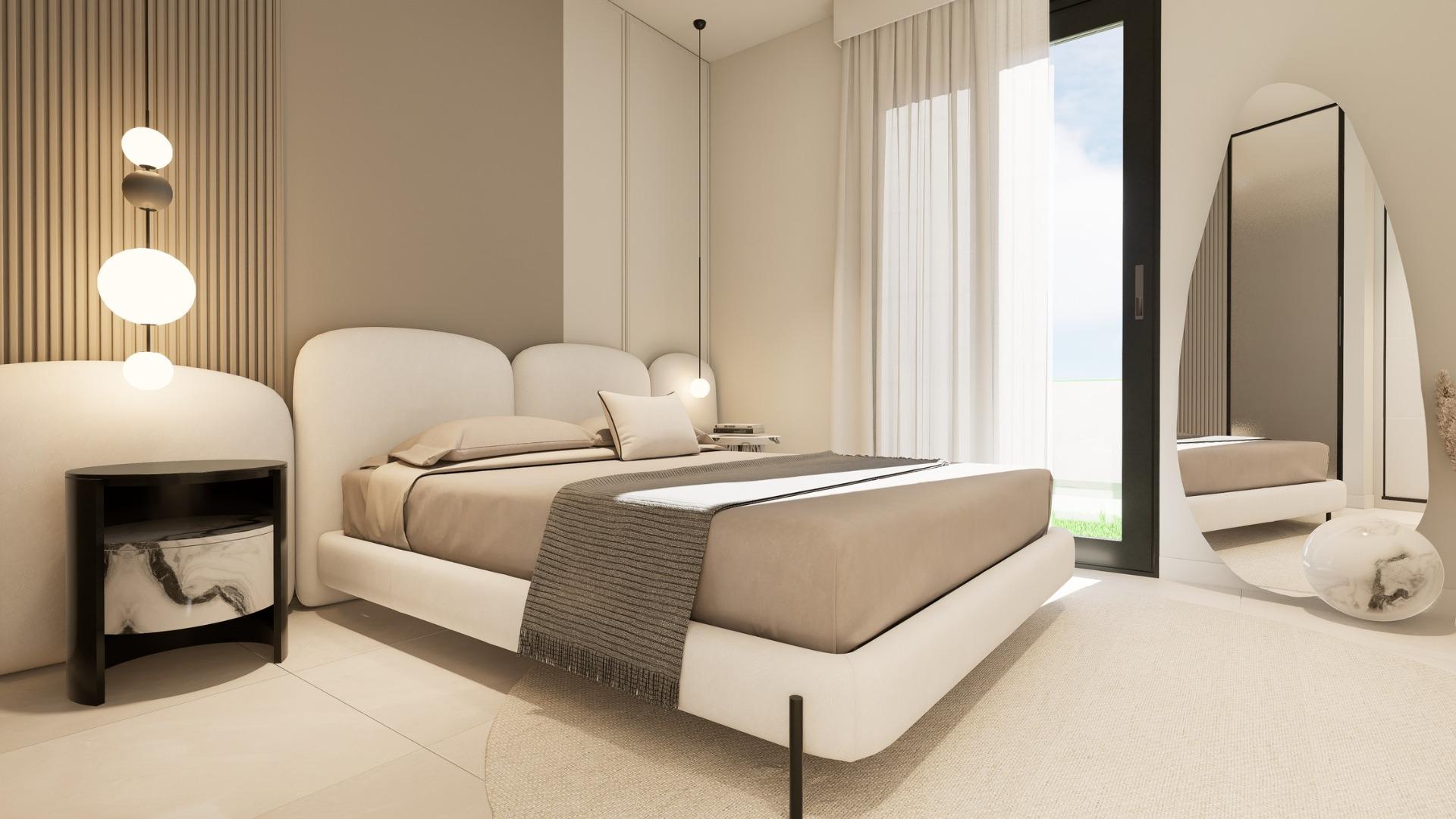 Bungalows de nueva construcción con jardín o solárium cerca de la playa en Pilar de la Horadada