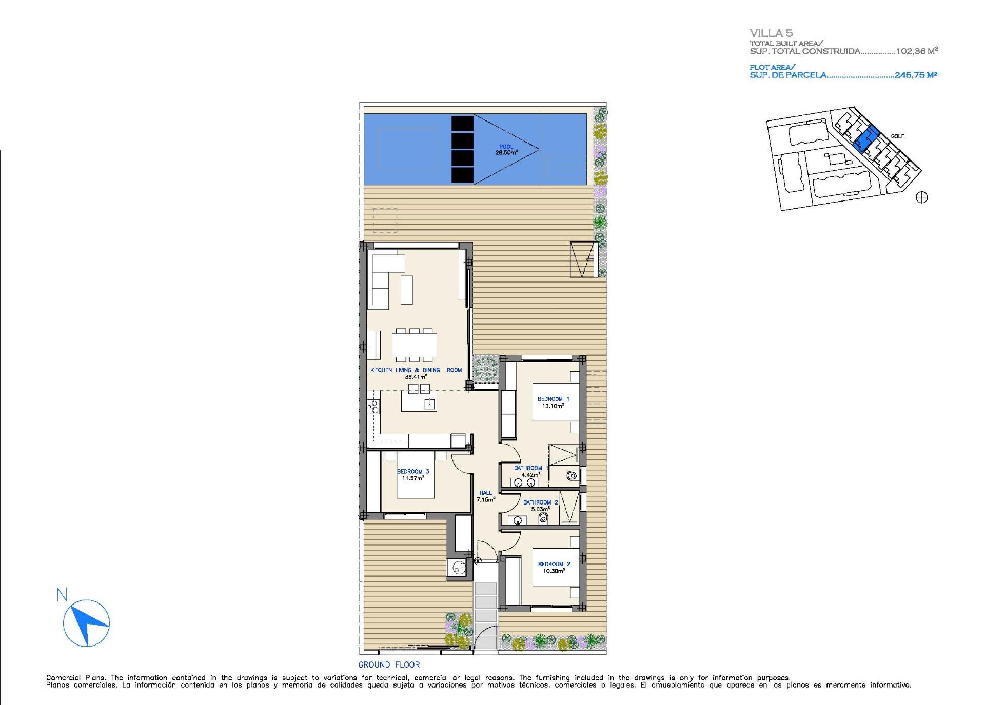 Apartamentos y villas de nueva construcción en primera línea de golf en Los Alcázares, Costa Cálida
