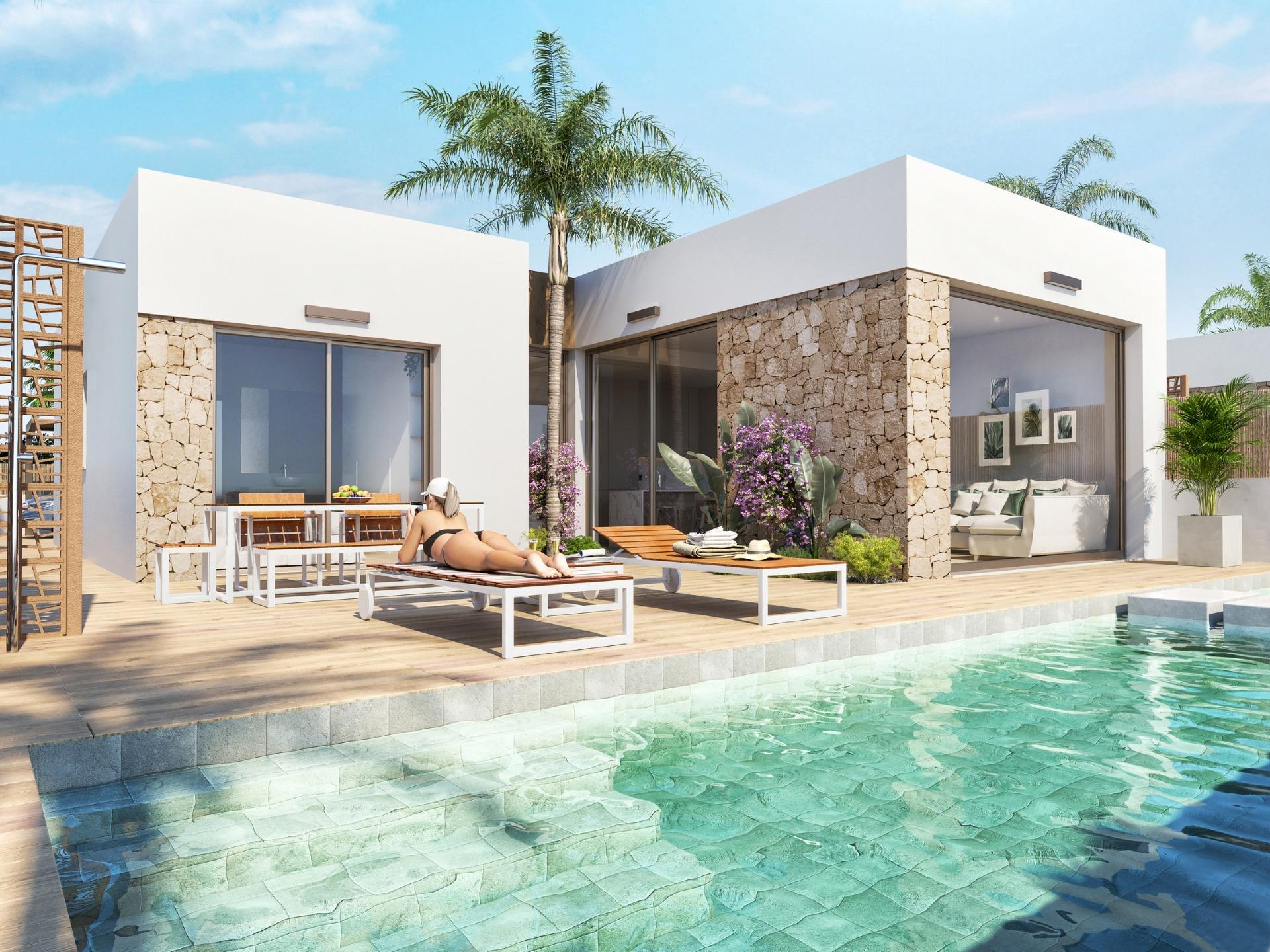 Apartamentos y villas de nueva construcción en primera línea de golf en Los Alcázares, Costa Cálida