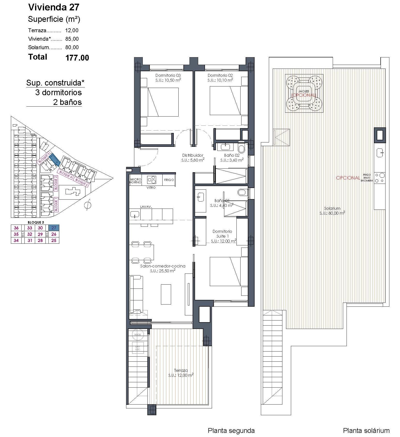 Apartamentos de nueva construcción en La Serena Golf-Los Alcázares, cerca de la playa