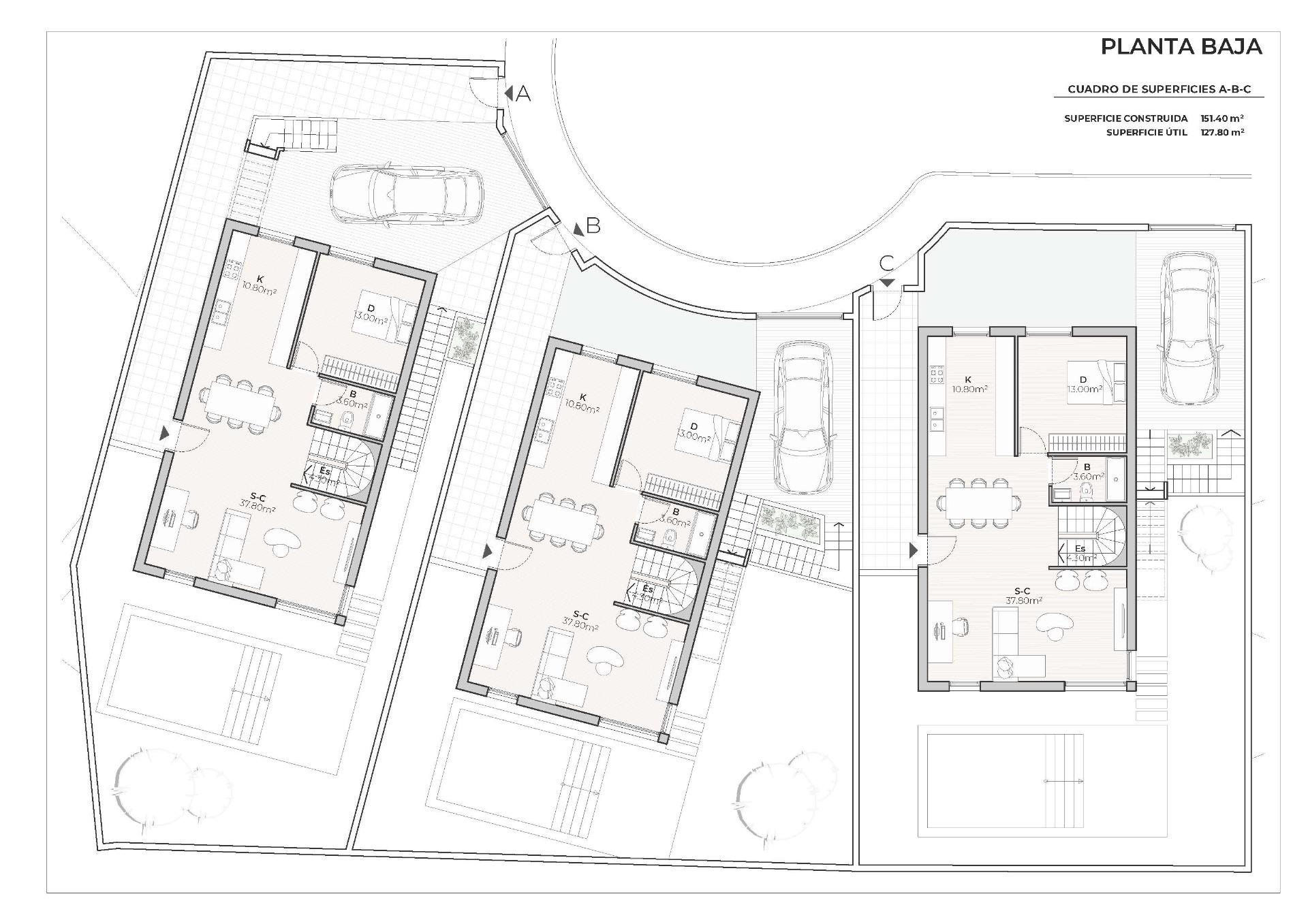Promoción de 3 Villas independientes de nueva construcción con piscina privada en el Country Club de Mazarrón