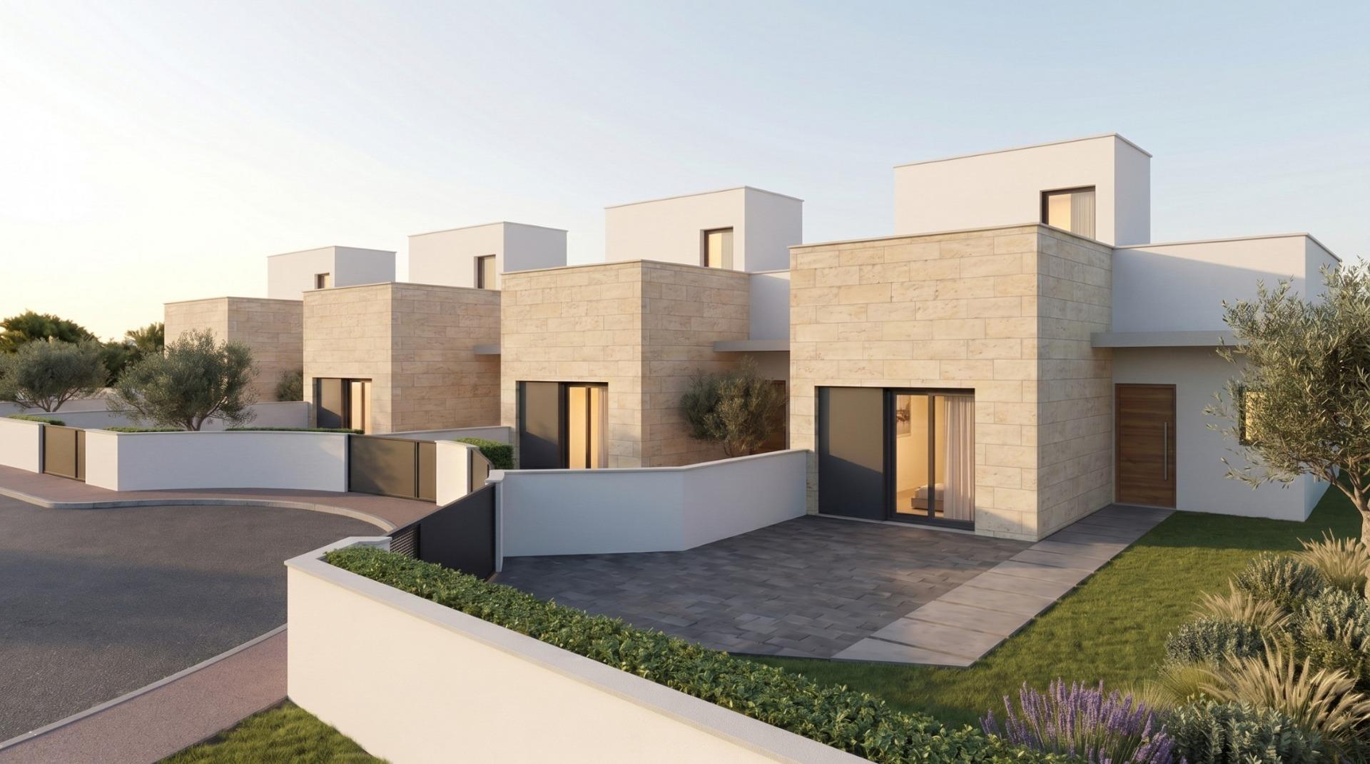 Promoción de 4 Villas adosadas y pareadas de nueva construcción con piscina privada en el Country Club de Mazarrón