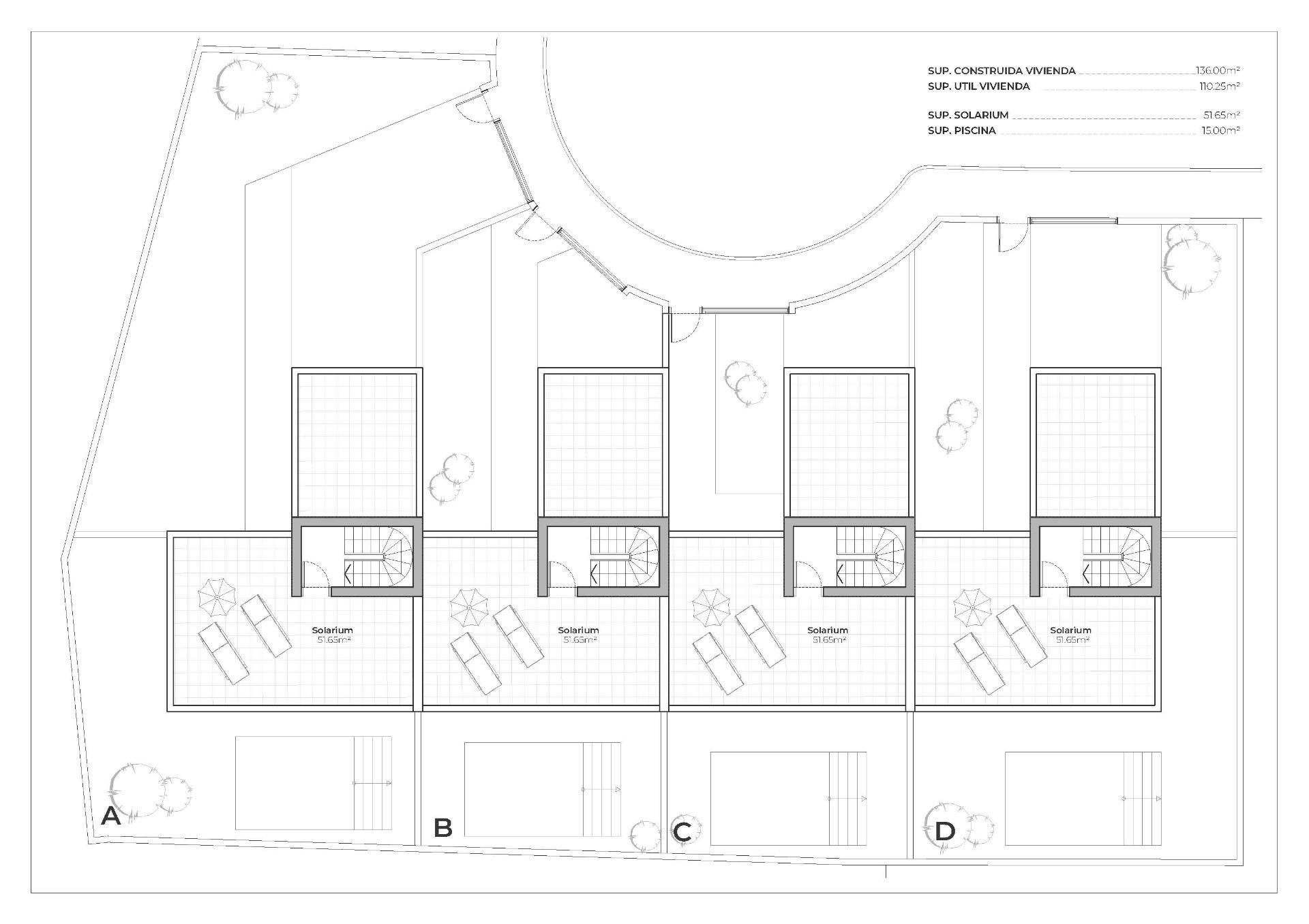 Promoción de 4 Villas adosadas y pareadas de nueva construcción con piscina privada en el Country Club de Mazarrón