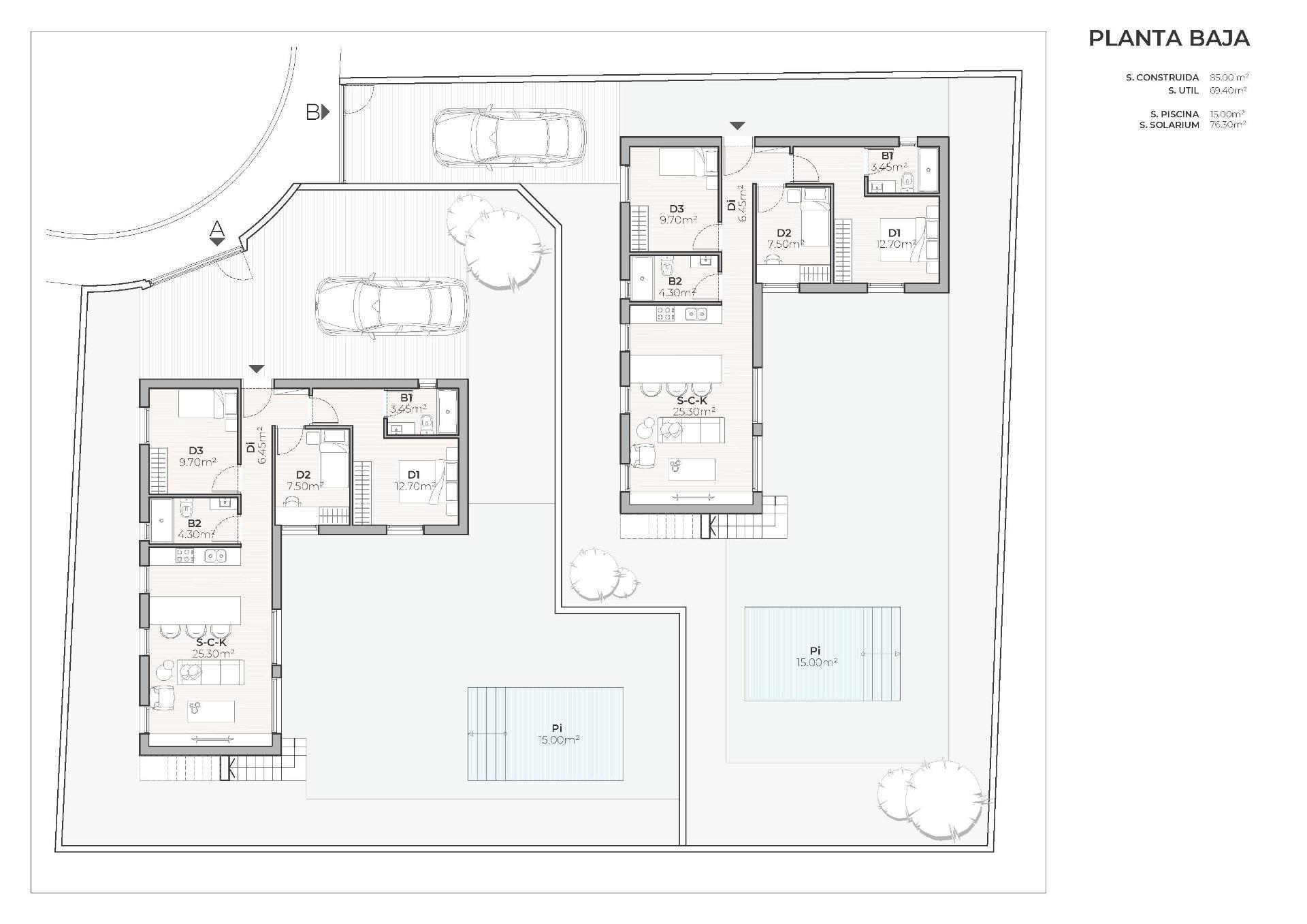 Promoción de 2 Villas independientes de nueva construcción con piscina privada en el Country Club de Mazarrón