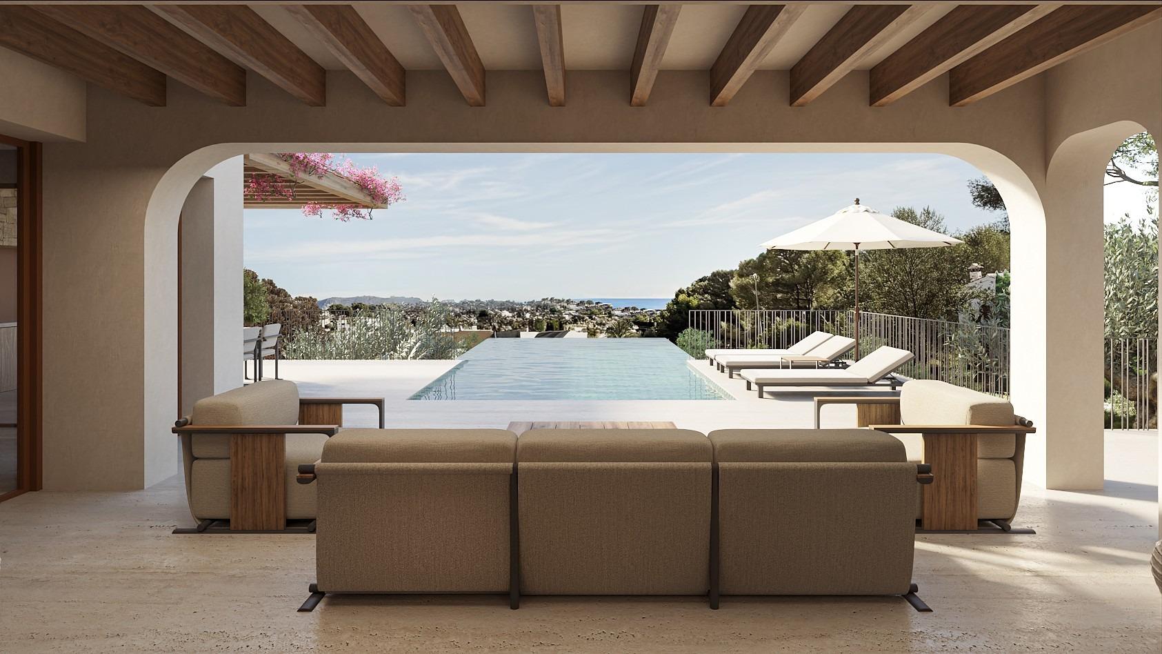 Villa de lujo de estilo ibicenco en La Fustera (Benissa Costa) A solo 1 km de la playa