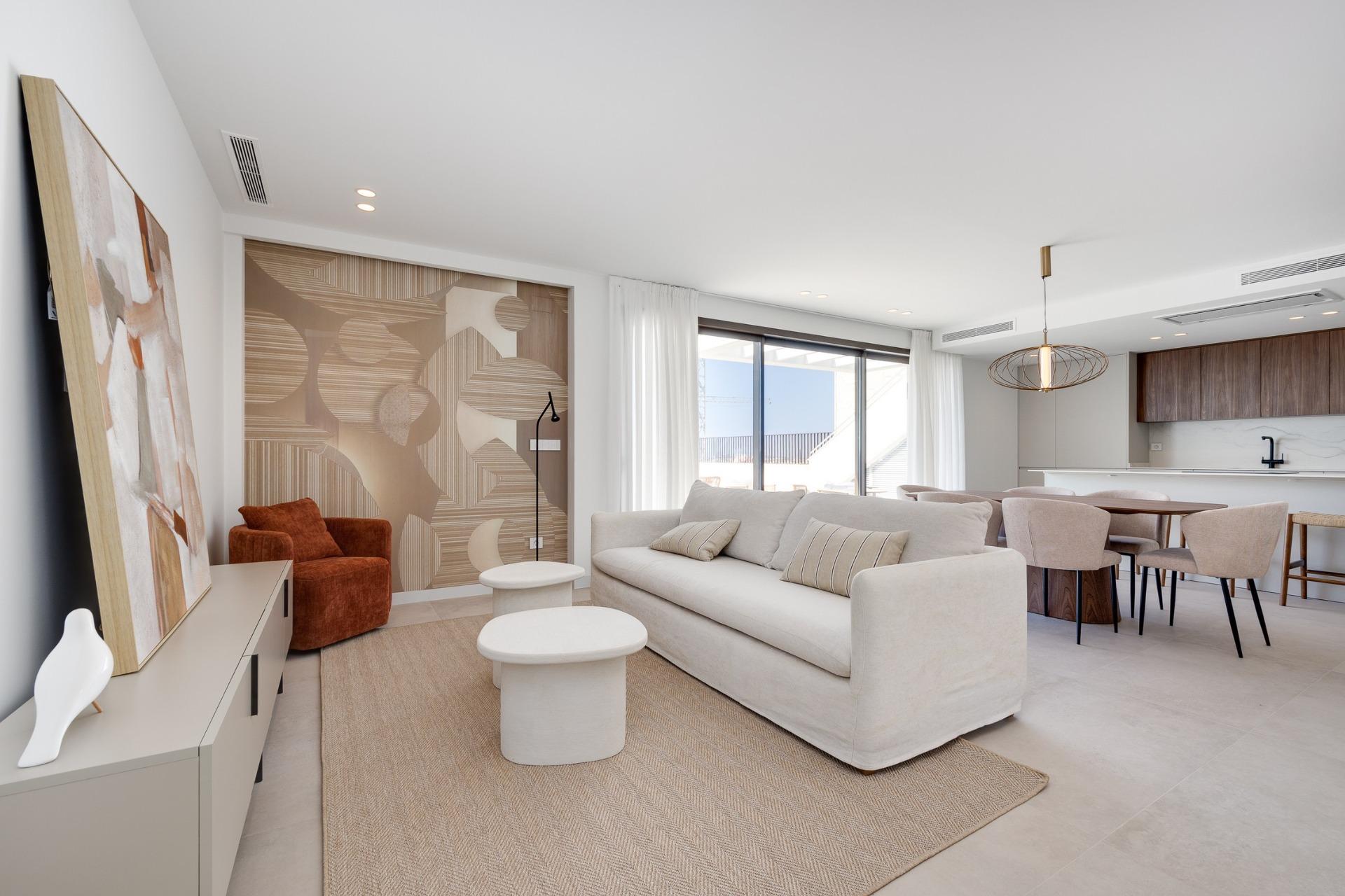 Villas adosadas de nueva construcción en venta en Mutxamel con piscina privada y vistas al mar