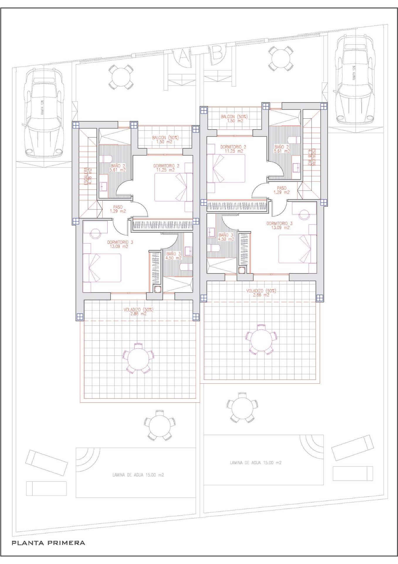 Villas pareadas de nueva construcción con piscina privada en Daya Nueva, Costa Blanca