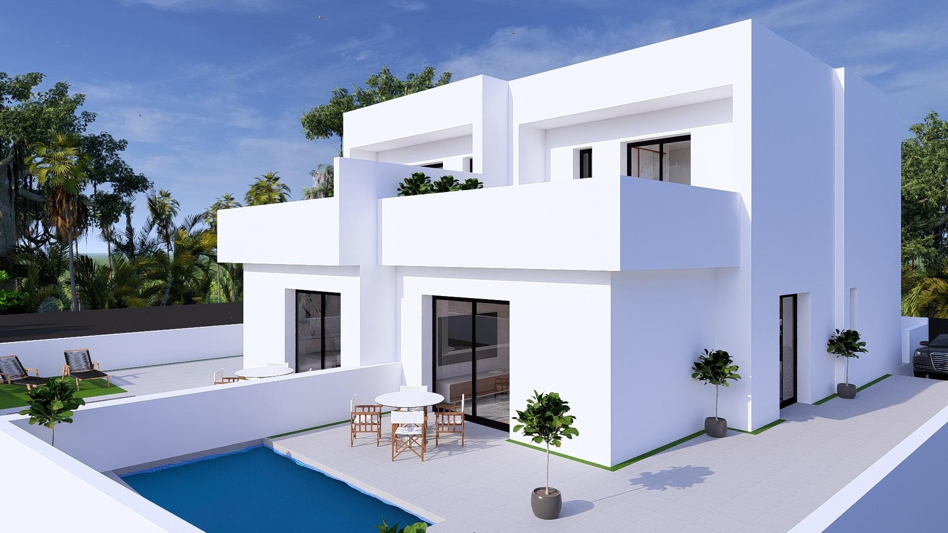Villas pareadas de nueva construcción con piscina privada en Daya Nueva, Costa Blanca