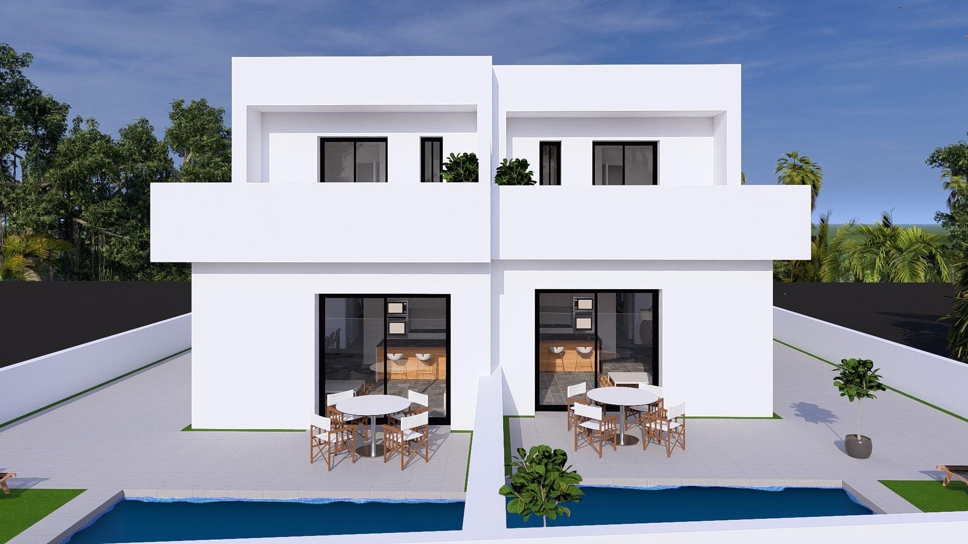 Villas pareadas de nueva construcción con piscina privada en Daya Nueva, Costa Blanca