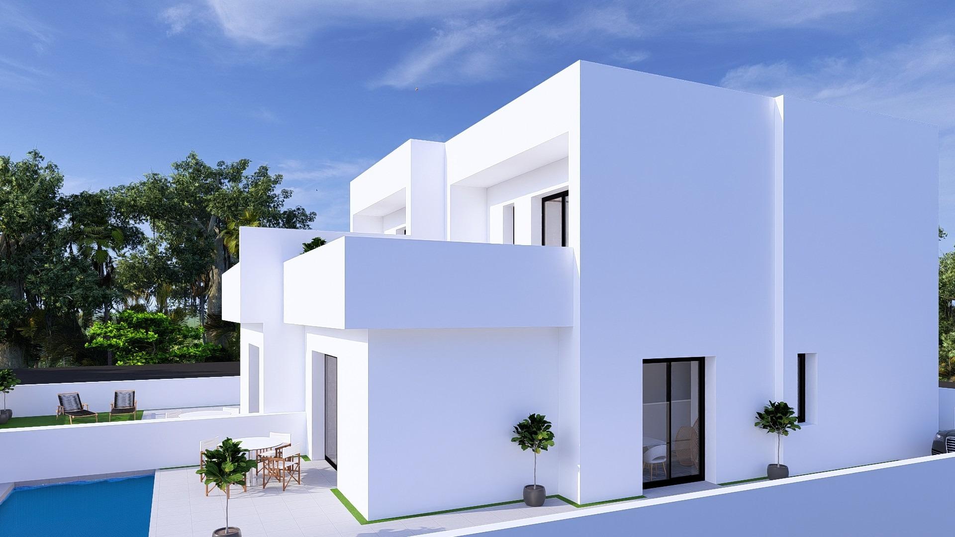 Villas pareadas de nueva construcción con piscina privada en Daya Nueva, Costa Blanca