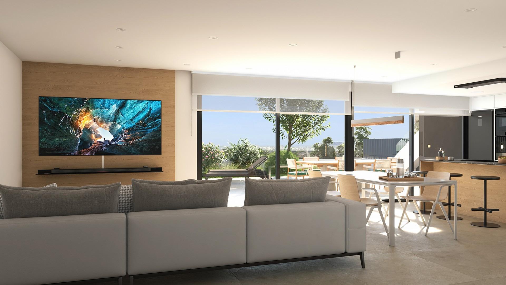 Villas adosadas de nueva construcción en venta en Mutxamel con piscina privada y vistas al mar
