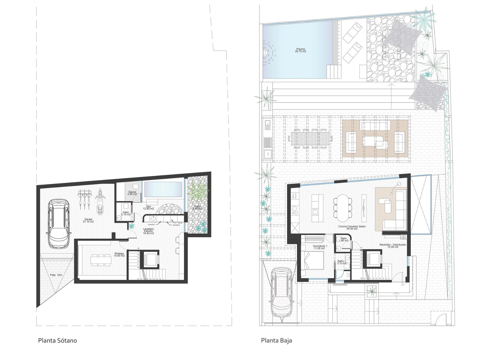 Exclusivas villas de lujo en primera línea de mar en Cala Flores, Cabo de Palos