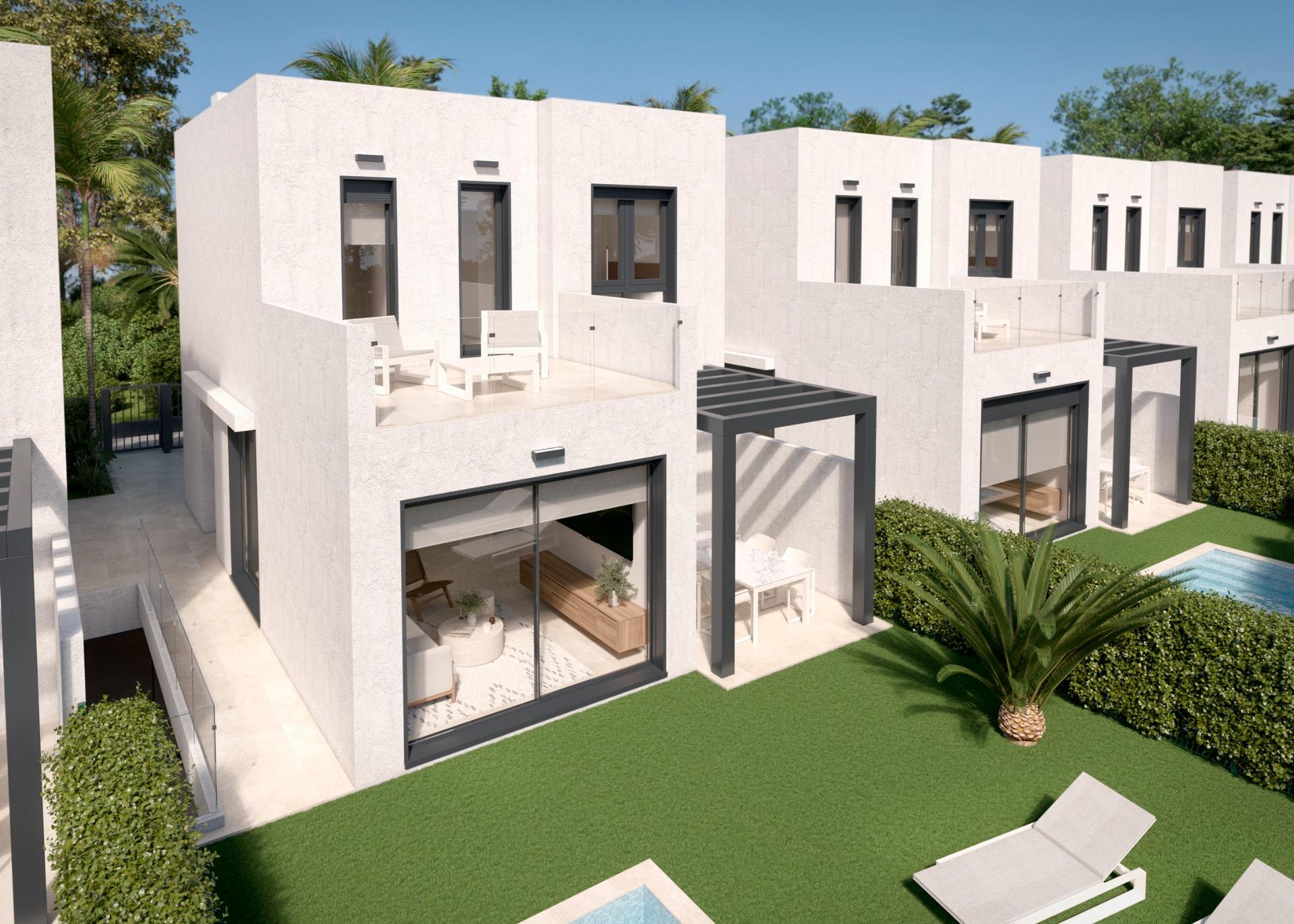 Villas de nueva construcción con piscina privada en Santa Rosalia Lake and Life Resort, Murcia