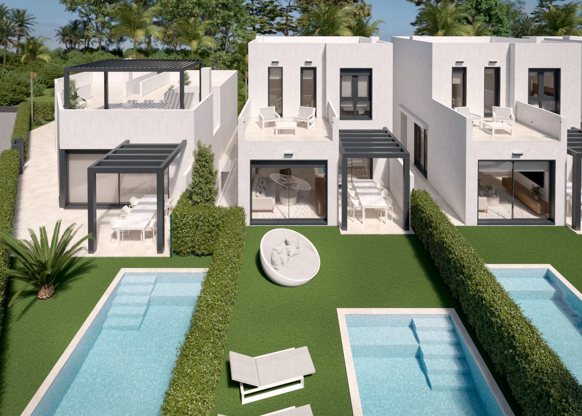 Villas de nueva construcción con piscina privada en Santa Rosalia Lake and Life Resort, Murcia