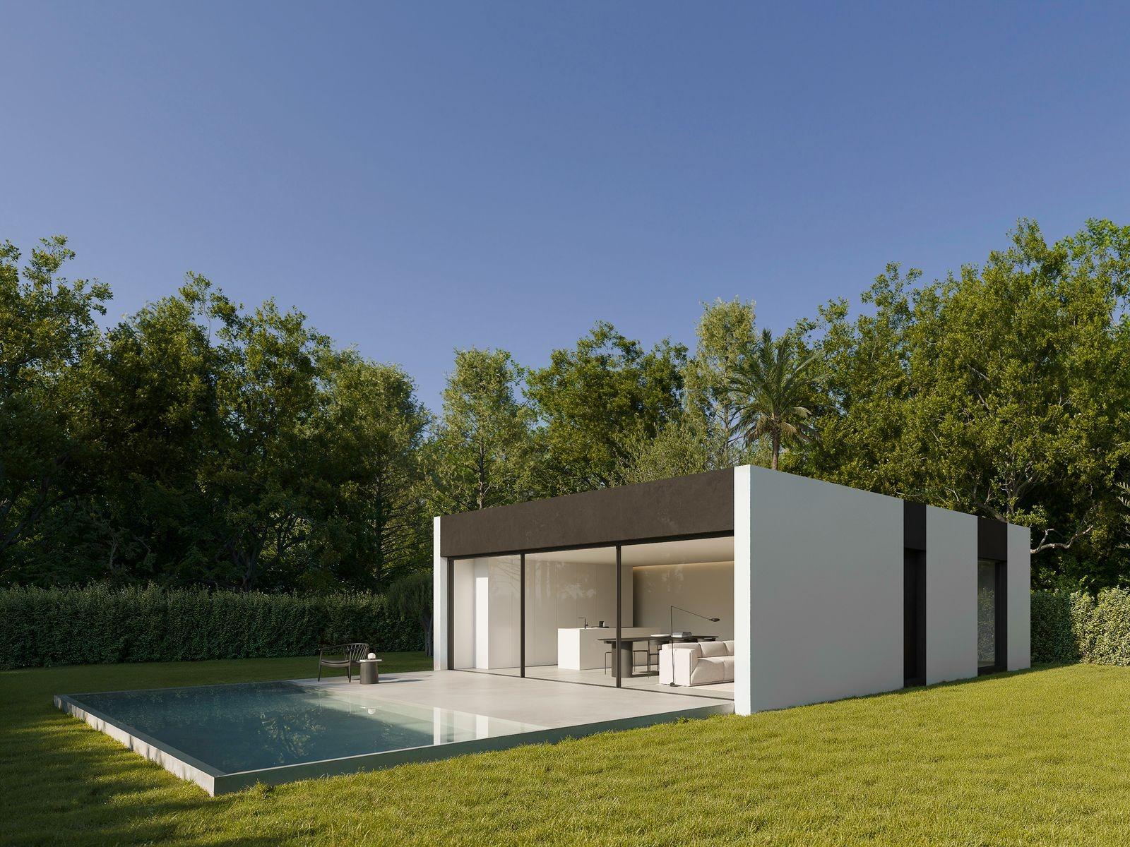 Villa minimalista de nueva construcción en Benidorm con piscina privada