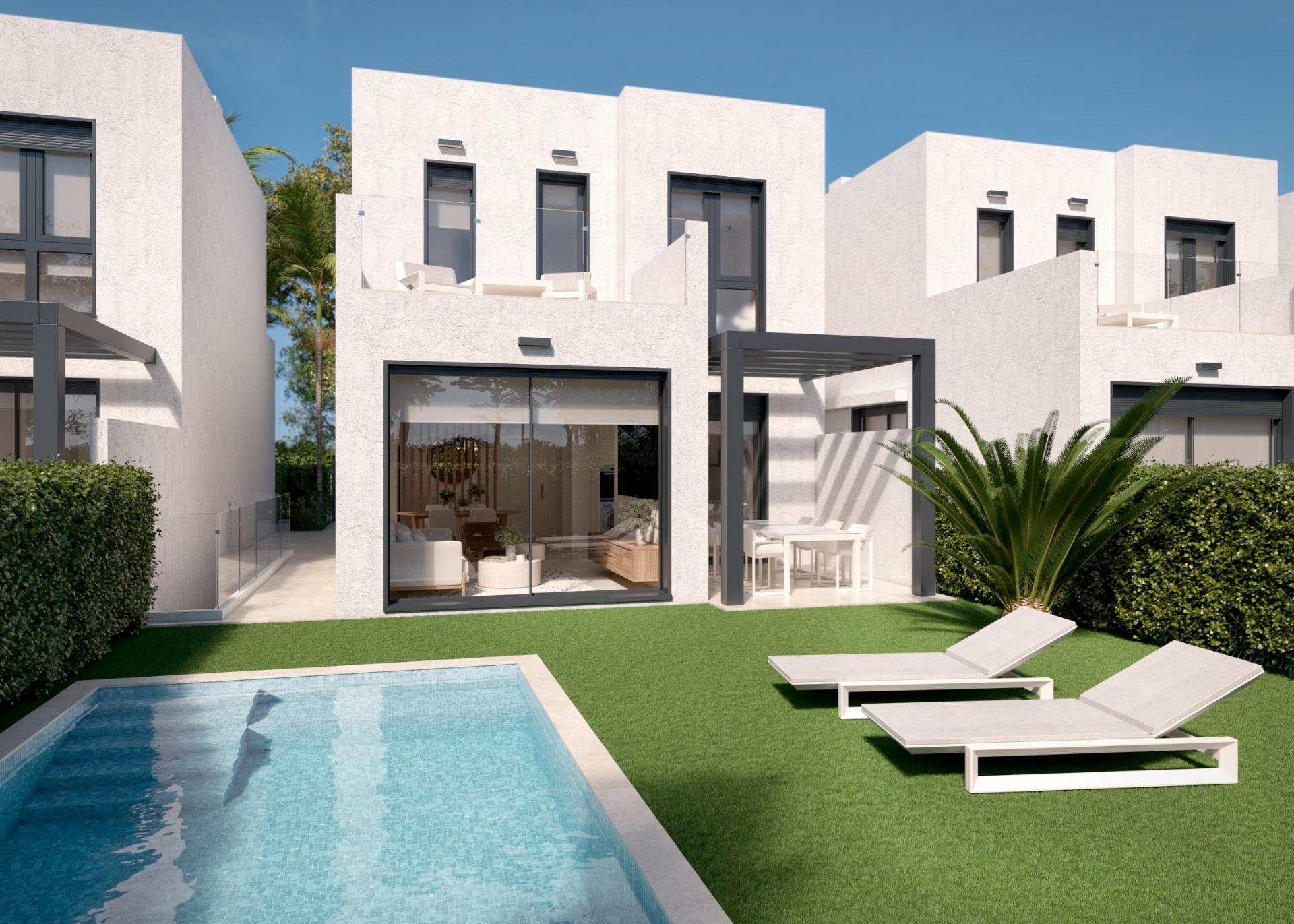 Villas de nueva construcción con piscina privada en Santa Rosalia Lake and Life Resort, Murcia